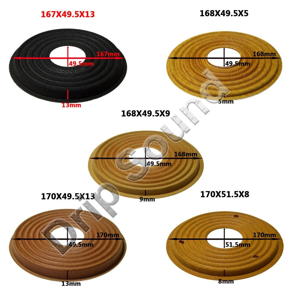

2pcs 167x49.5/168x49.5/170x49.5/170x51.5mm Elastic Wave Loudspeaker Subwoofer Woofer Bass Speaker Repair Spider Damper