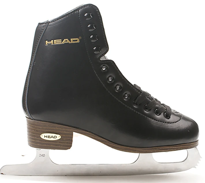 black Adult Child Ice Skate Tricks Shoes Leather Ice Blade Skates Professional Flower Knife Ice Hockey Knife Real Ice Skating ID16 - Цвет: black