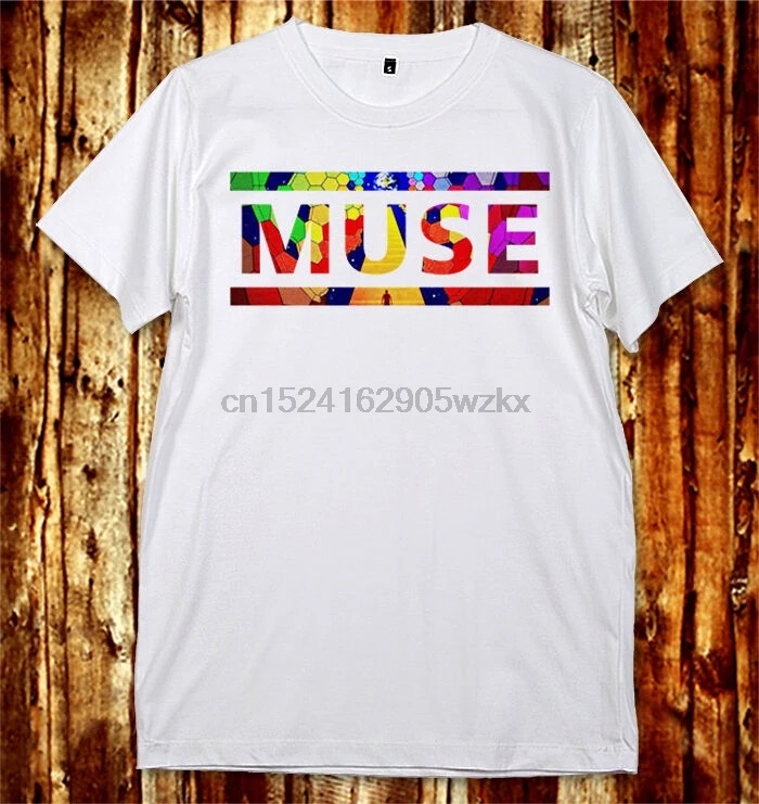 CL Muse/белая серая футболка с логотипом Matthew Bellamy|Мужские футболки| |