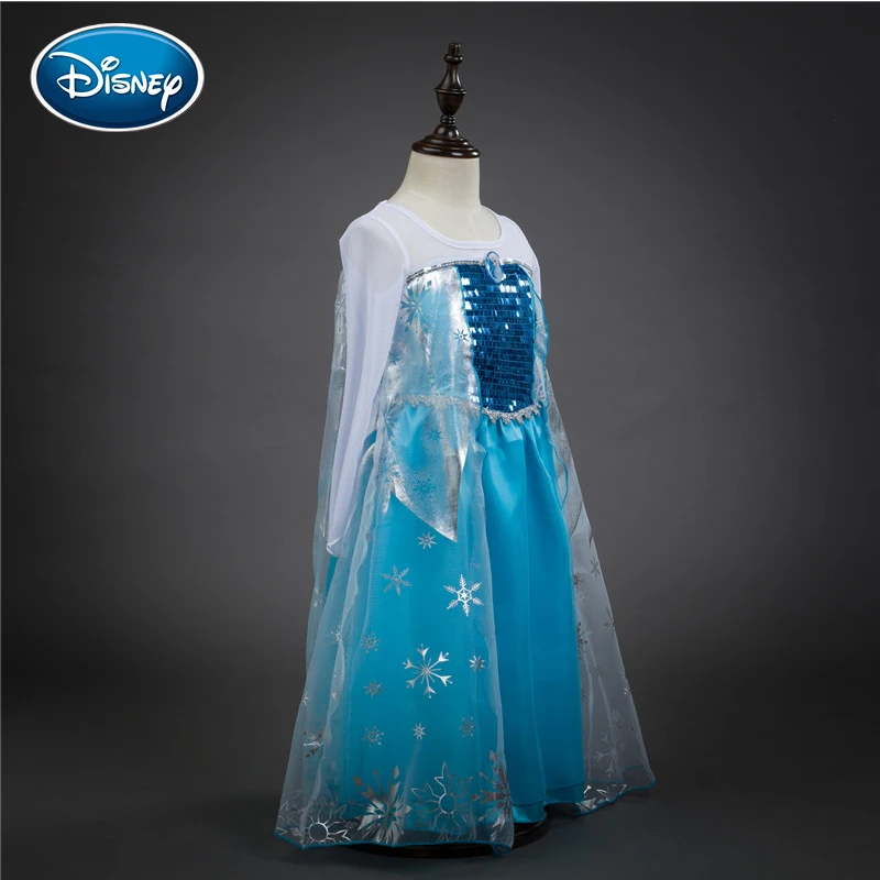 Disney Snow романтичное платье мультфильм сплошного цвета принцесса взрыв детское с