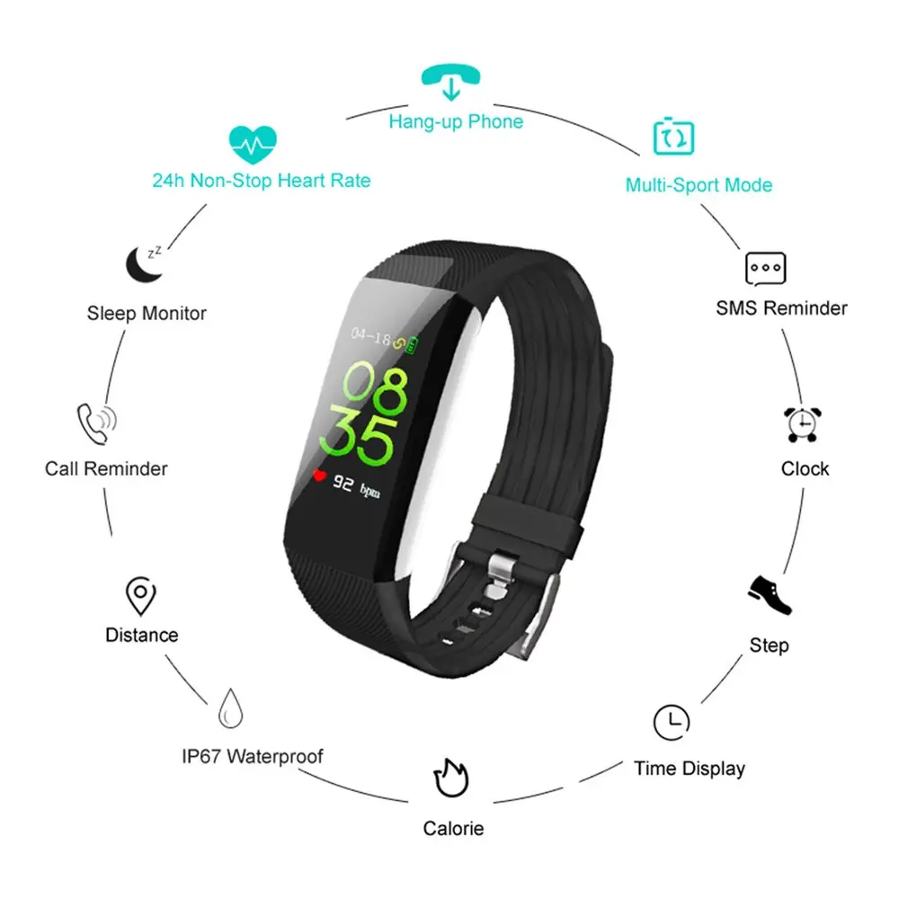 Новый B7pro Smart Band непрерывный пульсометр водостойкий фитнес Браслет спортивный