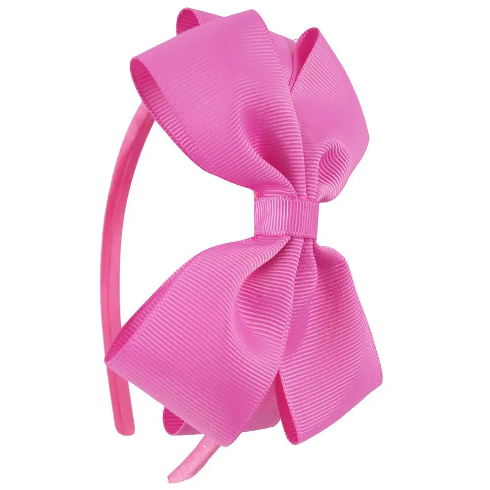 garden rose 4,5 дюймов обувь для девочек плотная повязка на голову детские конфеты цвета покрыты оголовье с Grosgrain ленты лук обручи ручной работы головной убор - Цвет: garden rose