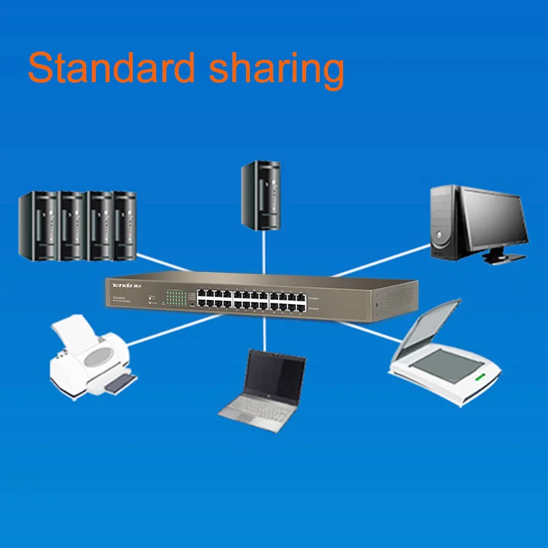 Tenda TEG1024G 24 Порты и разъёмы 1000 м Gigabit Enternet сетевой коммутатор 48 Гбит/с Auto MDI/MDI X