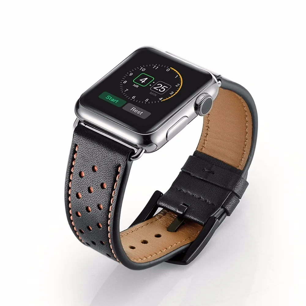 Ремешок из натуральной кожи для Apple watch band 42 мм 38 браслет iwatch correa aplle 44 40 series 4 3 2