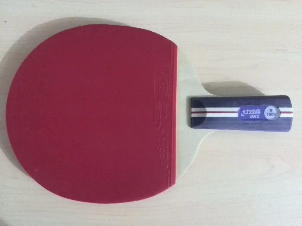 Отличное качество настольного тенниса Ping Pong R1006 с короткой ручкой и 9-слойной древесиной для игрока начального уровня.