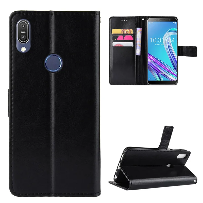 Флип чехол для Asus Zenfone Max Pro M1 ZB602KL Роскошный кошелек из искусственной кожи задняя