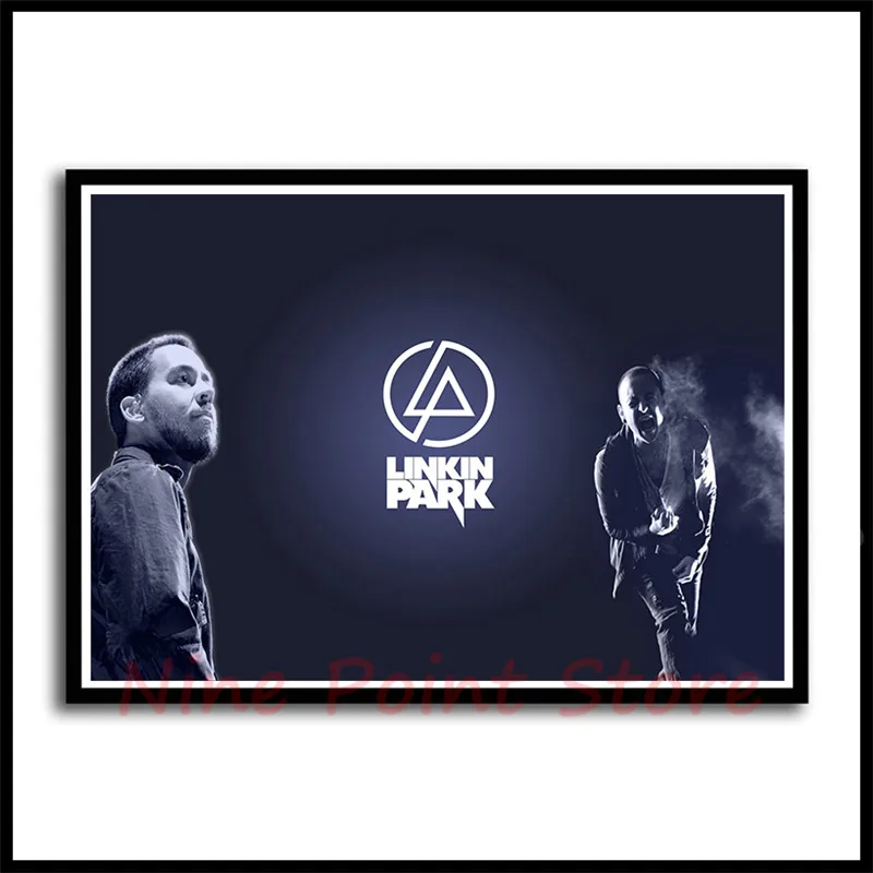 Рок-Группа Linkin Park с белым покрытием бумажные плакаты постер для бара/Кафе Ретро плакат декоративной живописи бескаркасные - Цвет: Светло-желтый