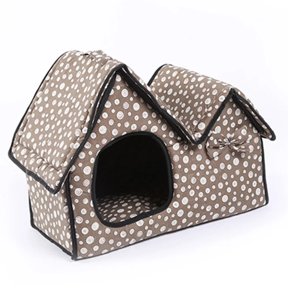 Comwarm Pet кровать собака кошка щенок Дом двойная крыша подушка коврик мягкий