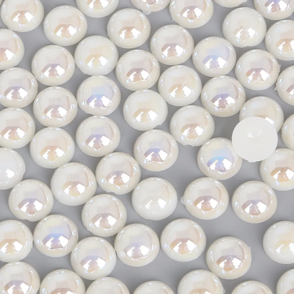 Имитация жемчуга цвета слоновой кости АБС полукруглая плоская спинка для