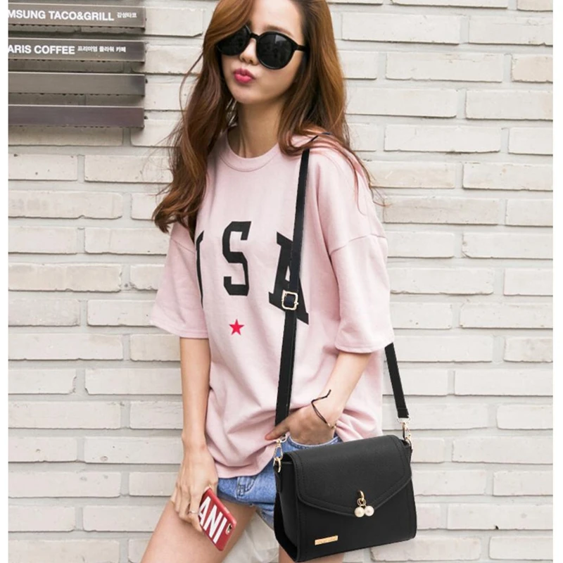 

New Women Brand White Envelope Ladies Tote Bag Pearl Pendant Shoulder Messenger Bag Handbags Designer Leather Square Bags LL625