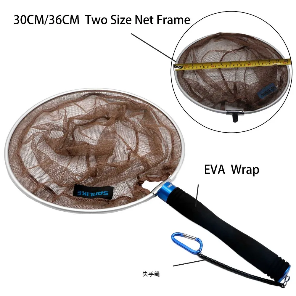 Sanlike Aluminium fish net Fly Fishing Landing Net Brail nylon portable Tackle tool Accessories | Спорт и развлечения