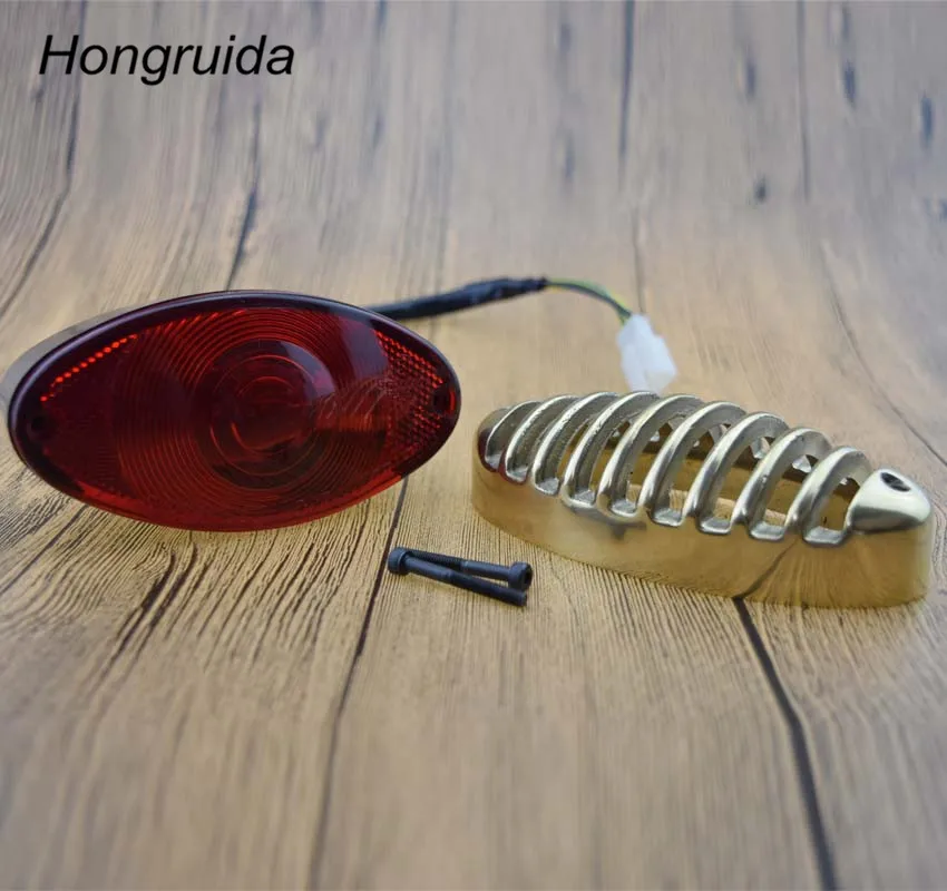 Винтажная задняя фара в горошек для Harley Fork Boot мотоциклетные латунные Lamp 5/21W |