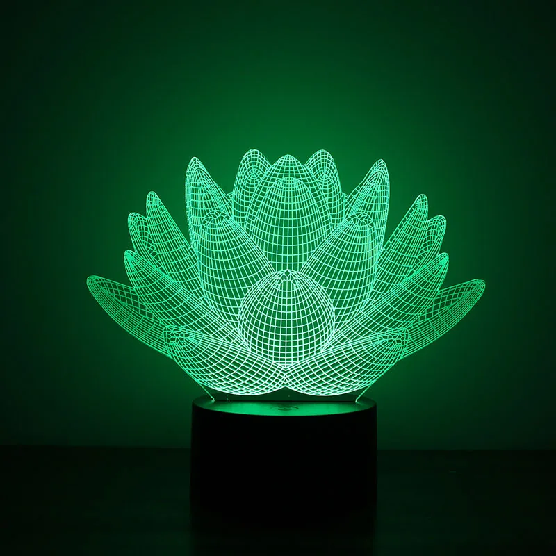 USB LED ночник для суккулентов прикроватный светильник 3D настольная лампа