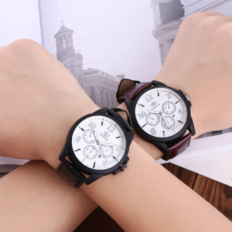 Часы RINNADY мужские армейские кварцевые спортивные с кожаным календарем | Наручные