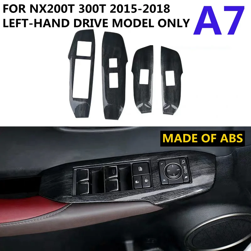 A7 4PCS ABS/нержавеющая сталь матовое углеродное волокно стиль окна автомобиля Лифт рамка Обложка отделка, пригодный для LEXUS NX 200T NX300H - Название цвета: A7 4PCS