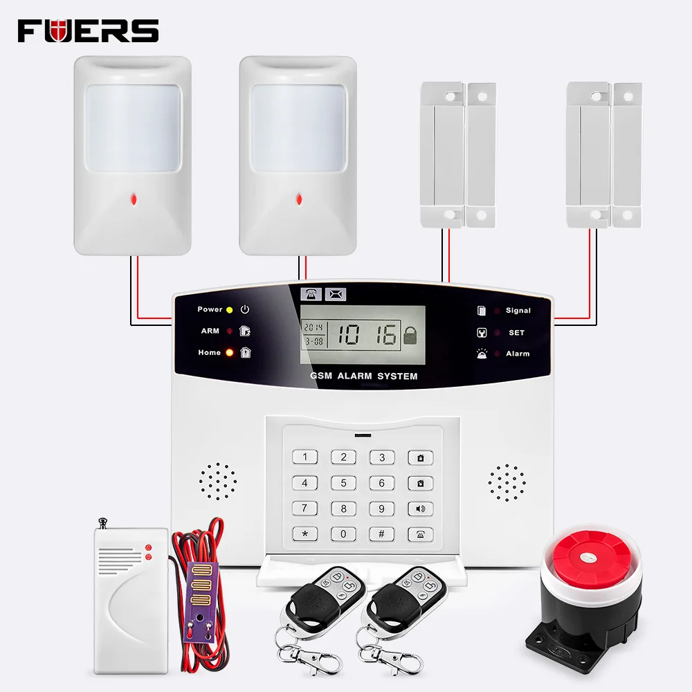 Kit 3 Fuers умный DP500 ЖК-экран голосовые подсказки SMS Push проводной беспроводной домашней безопасности Защита противоугонная GSM сигнализация - Цвет: Kit 3