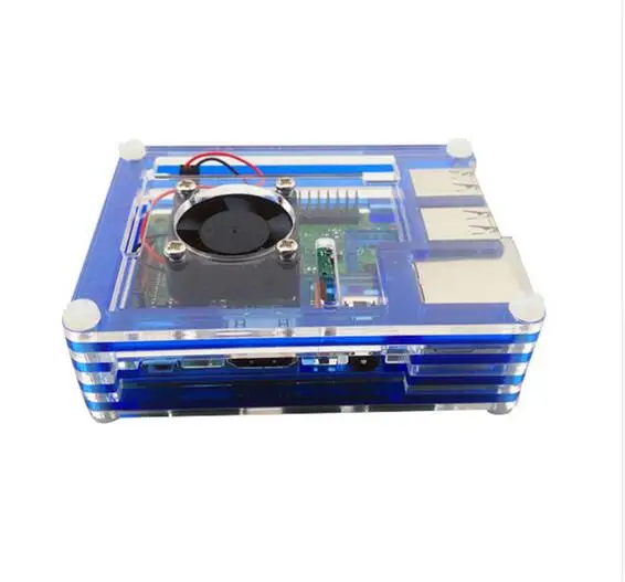Чехол для горячей Raspberry Pi 3B+ Высокое качество 9 слоев 3 вида цветов акриловый чехол коробка с охлаждающим вентилятором Raspberry Pi 3 Model B чехол - Цвет: only case