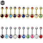 1 шт. титановый CZ драгоценный камень пирсинг пупка брусок стержня Ombligo 800il Висячие серьги спираль сексуальные женские украшения 14 г