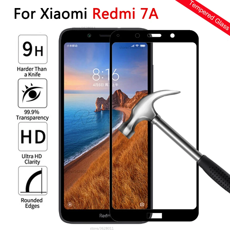 Закаленное стекло с полным покрытием для xiaomi Redmi 7A Защита экрана Xiomi 7a 7 a redmi7a