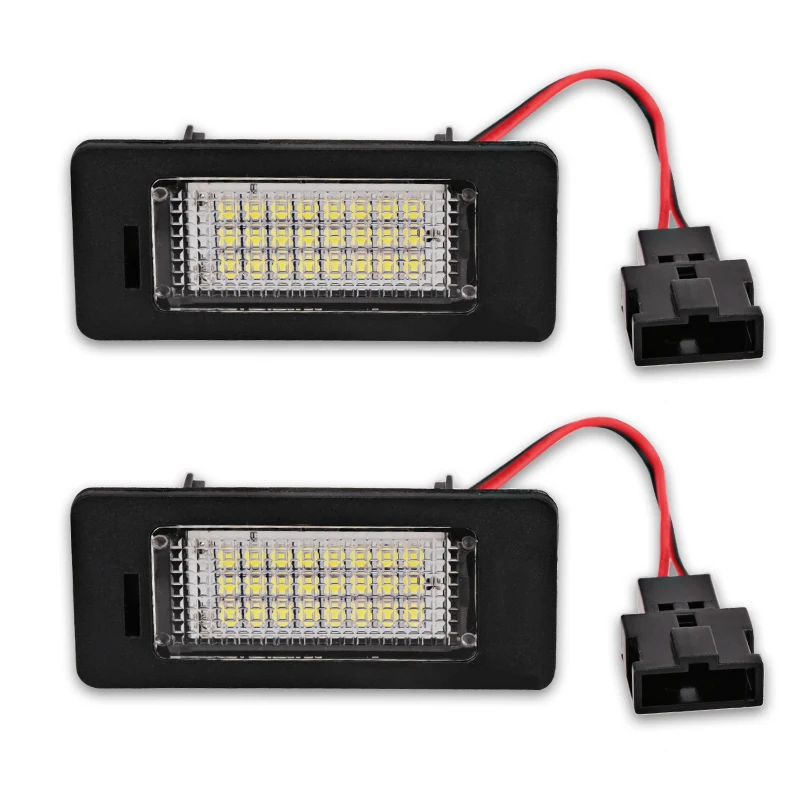 Белый 2 шт. 12V 3W 3528 SMD СВЕТОДИОДНЫЙ Подсветка регистрационного номера лампа для Audi A1 A4 A5 A6 A7 Q5 TT TTS RS5 6000k белый ошибок лицензии шарик - Испускаемый цвет: Белый