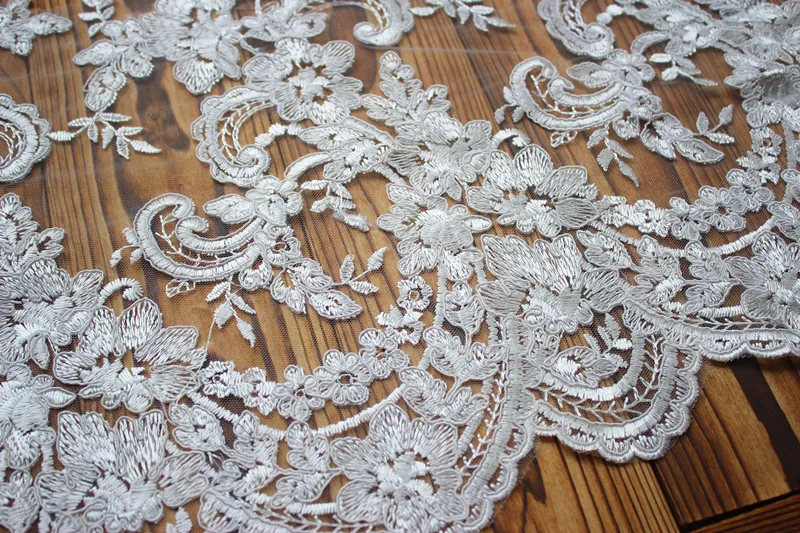 43cm 17&quotwide 3Yards/lot Off White Mesh Alencon Lace Trim Corded for Bridal Wedding Veil~ Accessories | Дом и сад