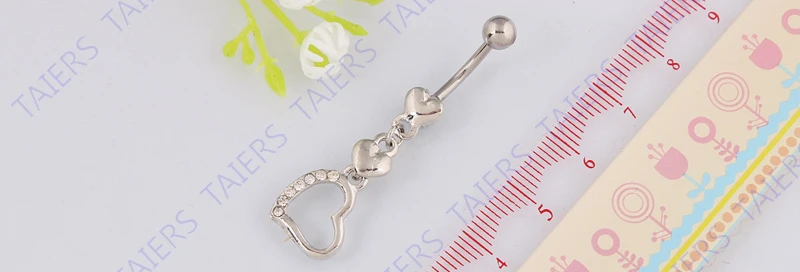 Кольцо для пупка в форме сердца модное женское ювелирное изделие тела пирсинг