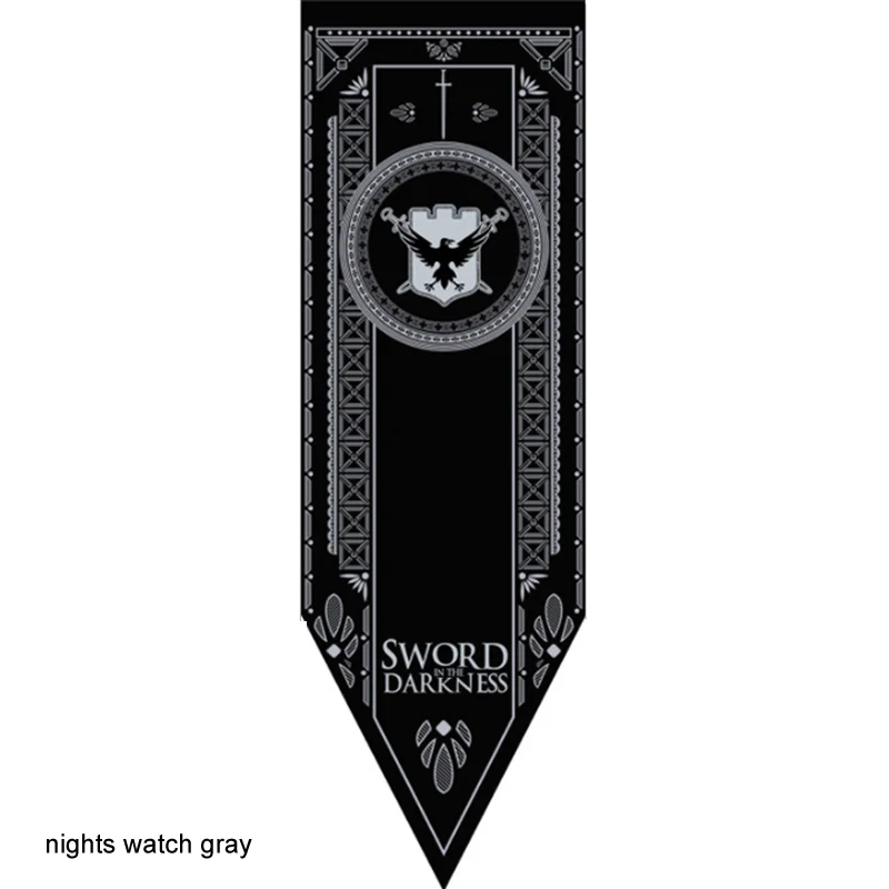 nights watch gray Игра престолов Баннер Висячие флаги домашнее украшение для бара и вечеринки Вымпел КАТУШКИ 15x50 см Песнь Льда и Огня два медных отверстия - Цвет: nights watch gray