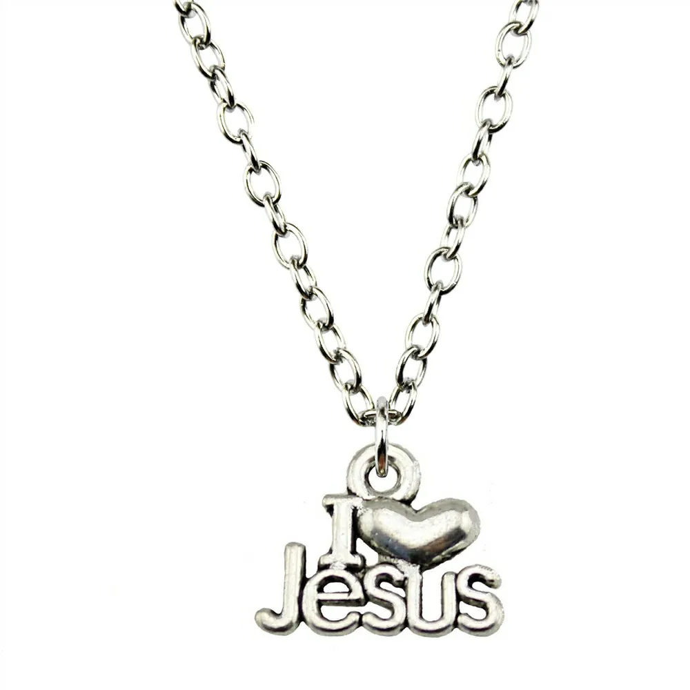 15x13 мм Ожерелье I Heart Jesus Подвеска для женщин ожерелье ювелирная цепочка модная 2