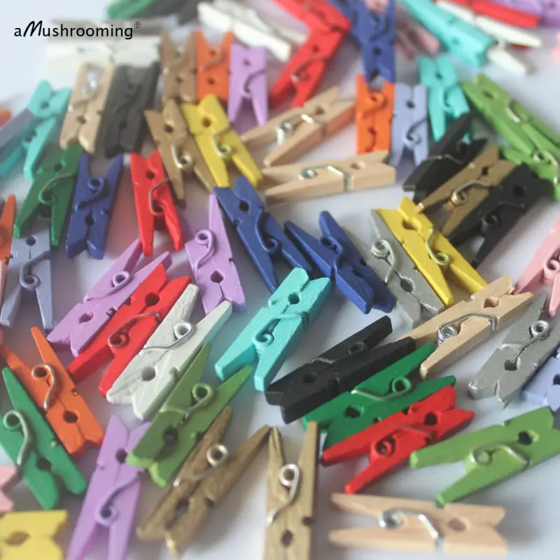 X500 цветные деревянные Мини прищепки для одежды | Деревянный зажим Крошечные