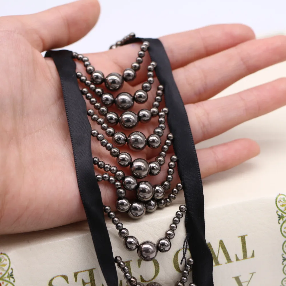 10 ярдов аксессуары для ручного шитья одежды лента двусторонние бусины черные