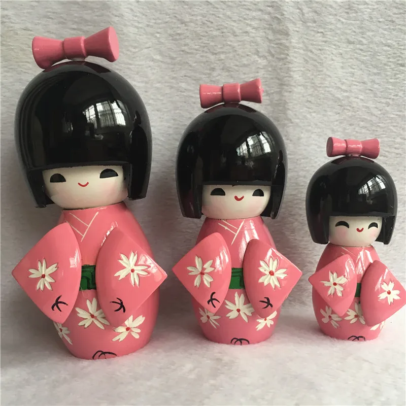 Новый 3 шт/1 компл. милые ручной работы Восточный японский Kokeshi девушки Cherry blossom