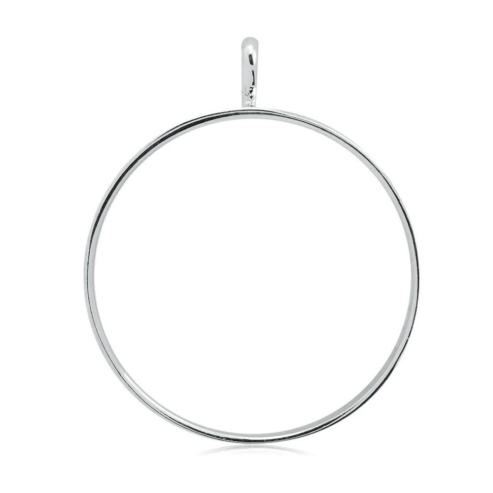 Посеребренный металлический прессованный цветок с открытой спиной круглая