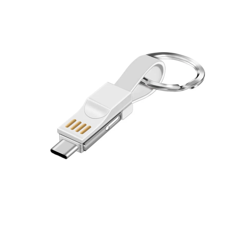 white Магнитный кабель для iPhone Ligtning кабель Micro usb type C 3 в 1 брелок для быстрой зарядки USB-C type-C Магнитный кабель для зарядки телефона - Цвет: white