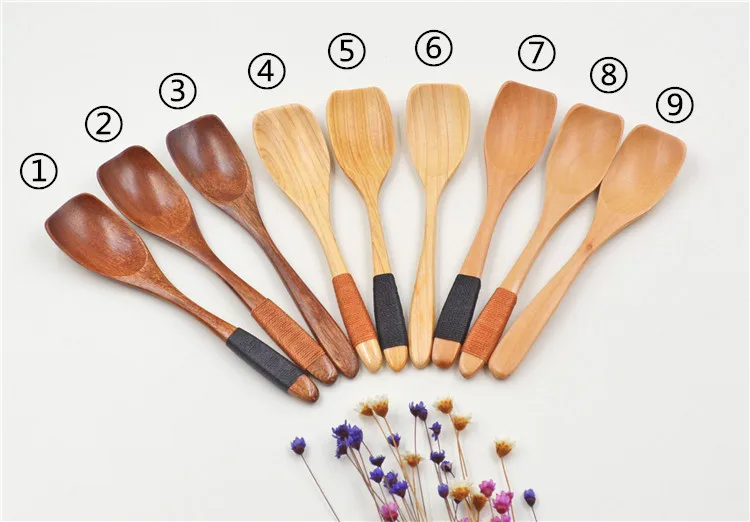 Деревянная ложка в японском стиле креативный десерт маленькая из цельной