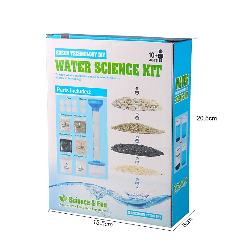 Новый набор для очистки воды DIY science eduction зеленый фильтр Детские