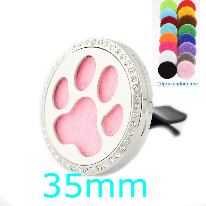 

35mm Christmas Hores Essential Oil Car Diffuser Locket Vent Clip 316L Stainless Steel Perfume locket Magnetic with 10p pads