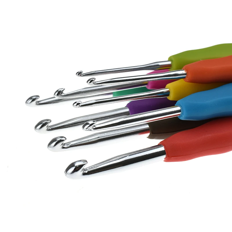 Набор крючков для вязания крючком с синим ковбойским мешком Бамбуковые Спицы