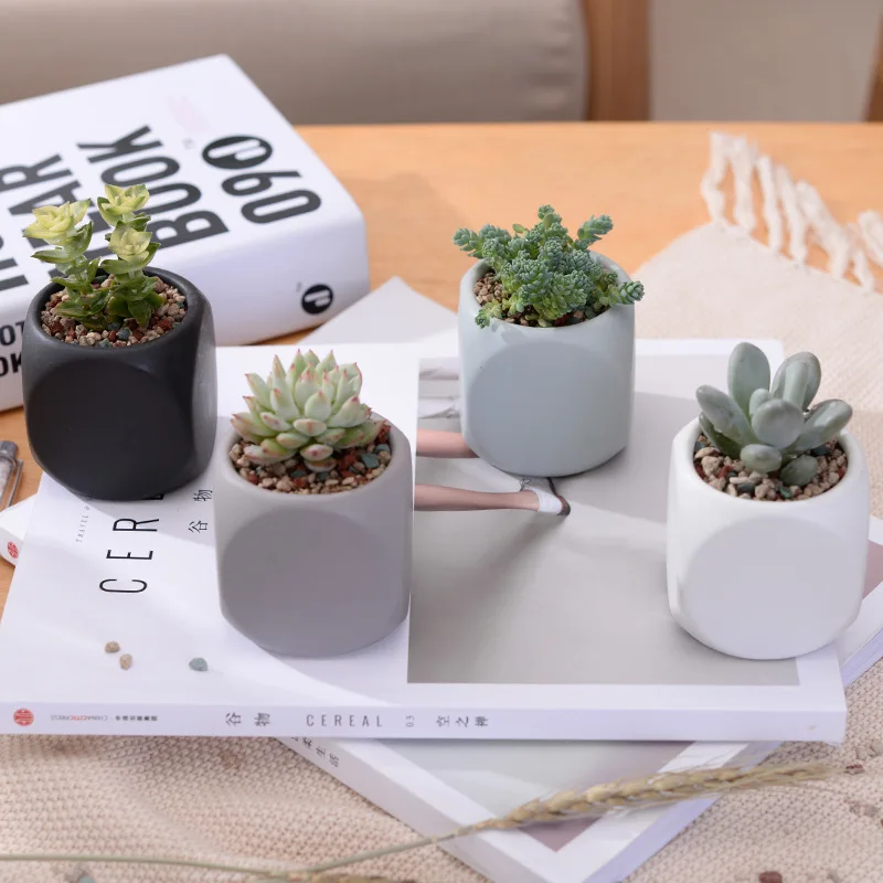 Набор из 4 цветочных горшков матового фарфора|plant pots ceramic|pot ceramicceramic flower |