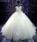 Свадебное бальное платье белогоцвета слоновой кости, роскошное платье принцессы с бусинами для невесты