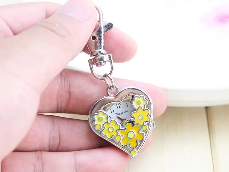 Новинка 2016 фиолетовые розовые карманные часы с цветком ожерелье подвеской в