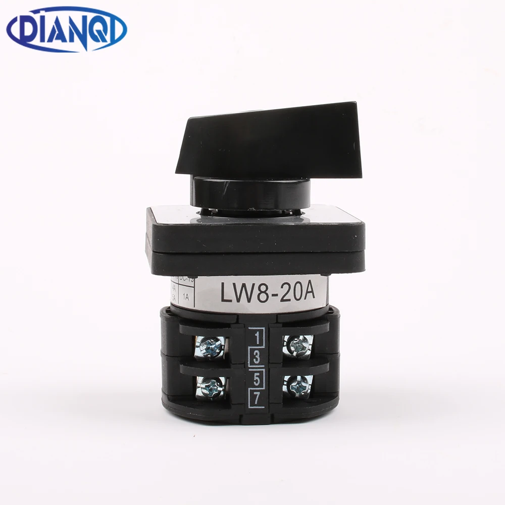 Переключатель DIANQI lw8 переключаемый 2/20 А 380 В универсальное переключение на 3