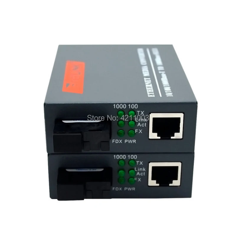 1 Pair switch fiber optic media converter HTB-GS-03 A/B Gigabit Fiber Optical 1000Mbps 20KM SM Single SC Port | Мобильные телефоны