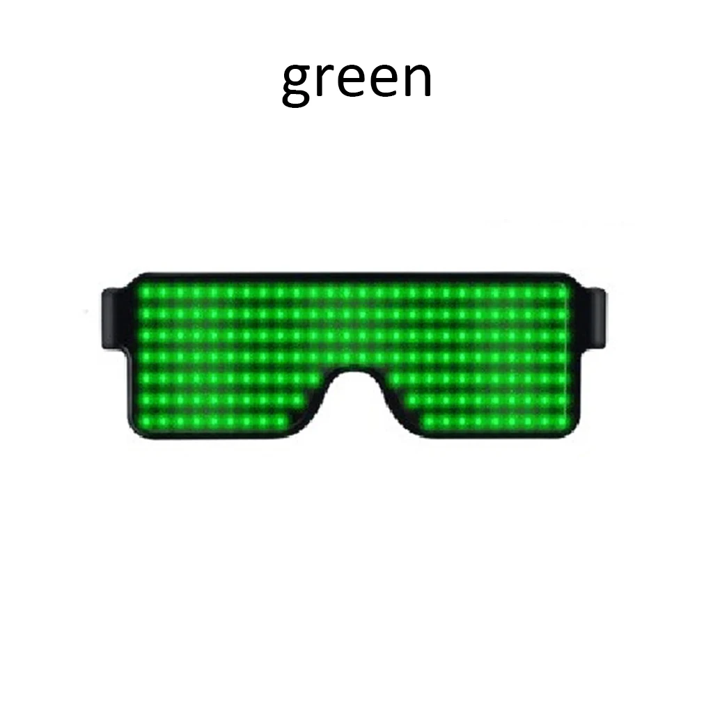 green Новинка, 11 режимов, быстрая вспышка, Led неоновые вечерние очки, USB зарядка, светящиеся очки, рождественское освещение концертов, игрушки, rave Cotillon, армейская бомба - Цвет: green