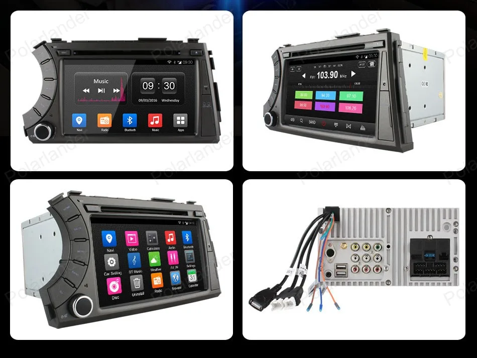 

1024*600 7 inch Android4.4 Car DVD Support BT 3G WiFi GPS DVR TPMS OAB+For Ss/angyong A/ctyon K/yron radio stereo mp5 player