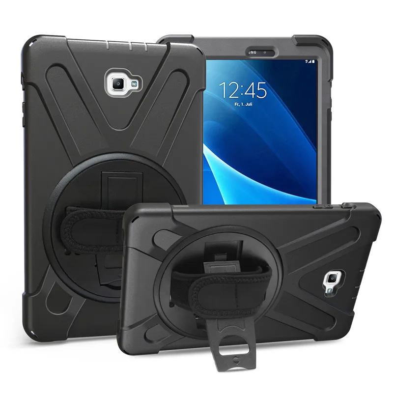 

For SM-T580 Kids Safe Shockproof Heavy Duty Silicone Stand Cover for Samsung galaxy Tab A 10.1 SM-T585 Hand hold Shoulder Strap
