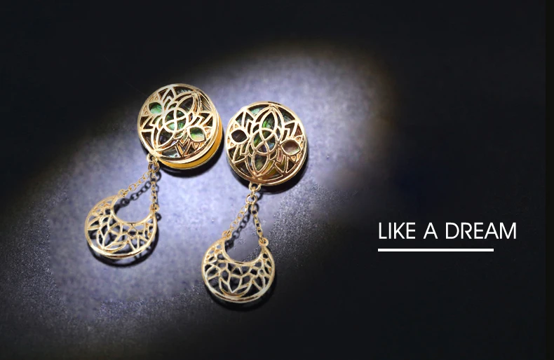 Золотое кольцо в стиле панк для пирсинга, пирсинг, ювелирные изделия из нержавеющей стали, винт, туннельный расширитель, Носилки 6-19 мм