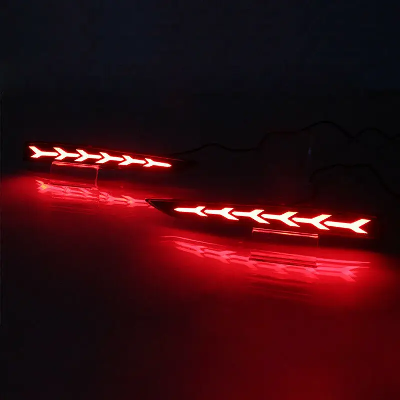 

LED Rear Bumper Reflector Fog Brake Turn Indicator Lights For Hyundai Accent 2017-2018 A Type
