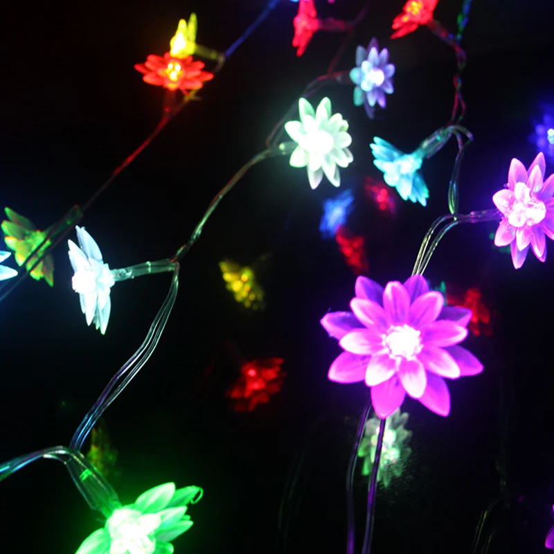 Светодиодная гирлянда с цветами лотоса 2 5 м 20 цветов|garland light|light christmasflower led string |