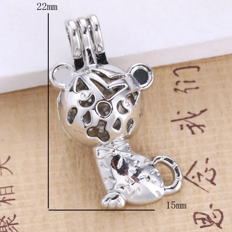 6pcs Bright Silver kitten Open Cage Locket Essential Aroma Oil Fragrance Diffuser Pendant Necklace Jewelry 030620 | Украшения и