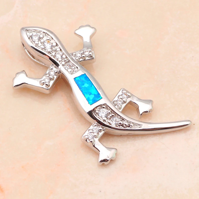 Большой Gecko специальный дизайн унисекс изделия Цирконий Синий огненный опал